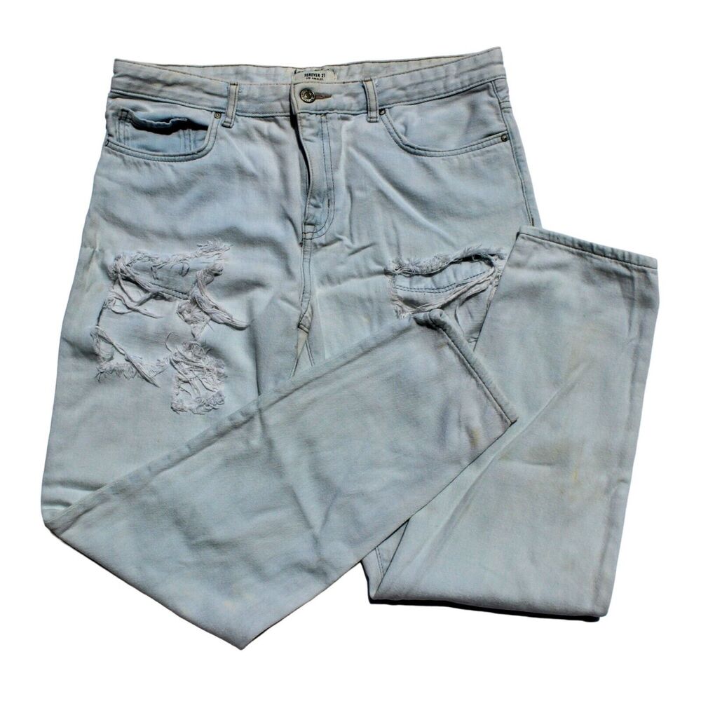 Forever 21 Light Wash Distressed Jeans Size 29 - Picture 2 of 9
